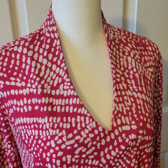 Susan Graver Pink V-Neck L/S Blouse A298487 - Size M - EUC - Picture 2 of 9